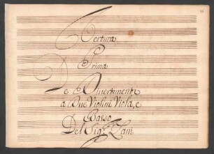 6 Overture de Divertimenti a due Violini, Viola, e Basso Del Sign: Zani