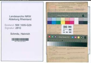 Entnazifizierung Heinrich Schmitz , geb. 29.09.1902 (Bahninspektor)