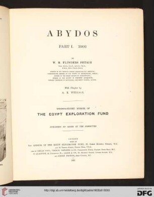Abydos: Part I : 1902