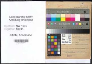 Entnazifizierung Annemarie Strehl , geb. 04.10.1904 (Lehrerin)