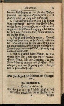 Der glaubige Christ bittet um Sanfftmuth.