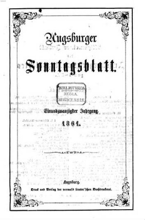 Augsburger Sonntagsblatt, 1861