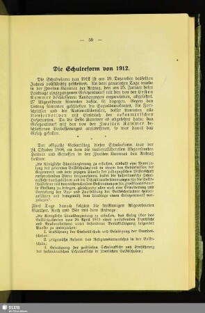 Die Schulreform von 1912
