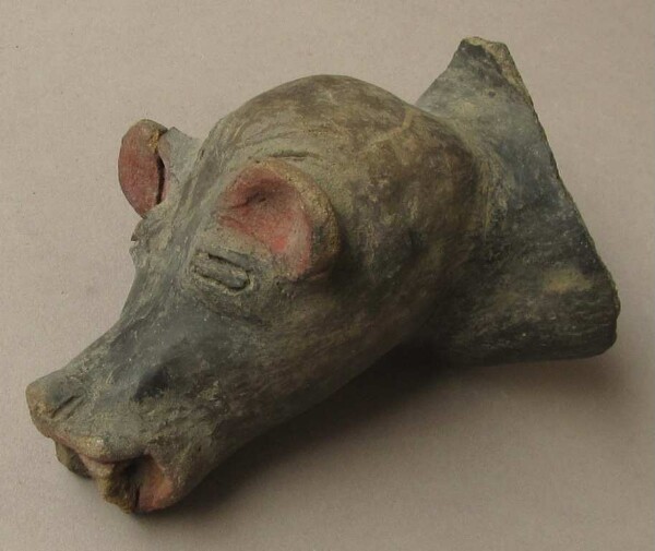 Animal head made of clay