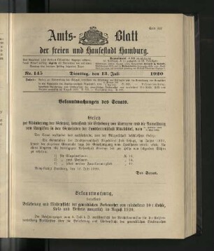 No. 145, 13. Juli 1920