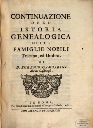 Continuazione dell'istoria genealogica