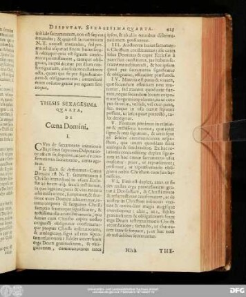Thesis Sexagesima Quarta, De Coena Domini.