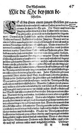 Wie die Ehe bey inen beschlossen