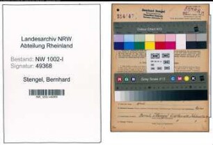 Entnazifizierung Bernhard Stengel, geb. 17.07.1900 (Bauunternehmer)