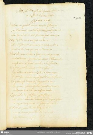 [Text 22, Kapitel 22:] All’Eccellentissimo Signor Dottor Francesco Redi. In Lode del Dormire