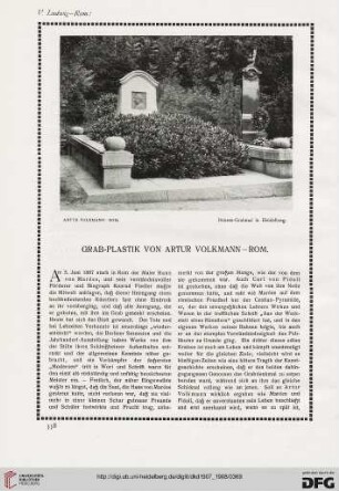 Grab-Plastik von Arthur Volkmann - Rom