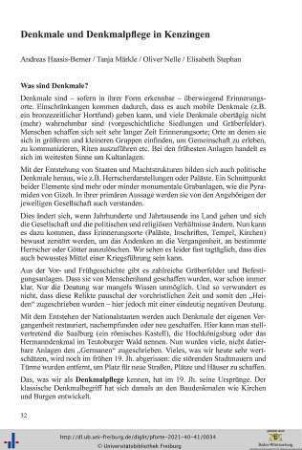 Denkmale und Denkmalpflege in Kenzingen