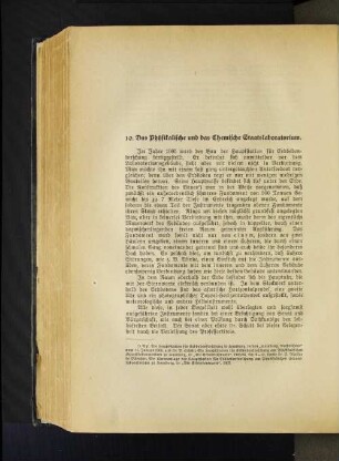 10. Das Physikalische und das Chemische Staatslaboratorium.