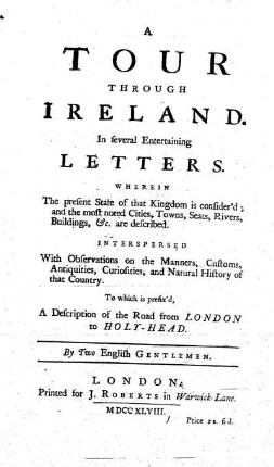 A tour through Ireland in several entertainig letters