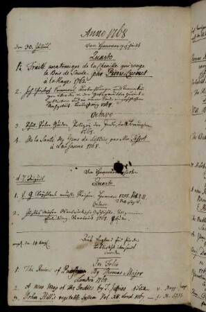 Von Hannover geschickt. - Von Hannover erhalten. - Aus England sind für die Bibliothek übersandt worden. - Zugleich sind von Hannover gekommen.