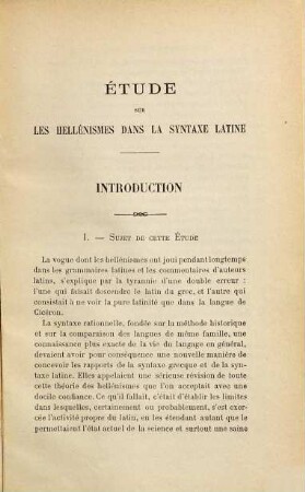 Etude sur les hellénismes dans la syntaxe latine