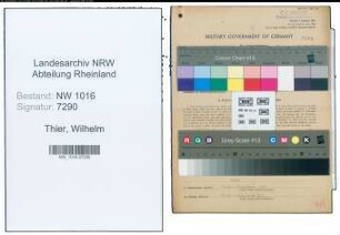 Entnazifizierung Wilhelm Thier , geb. 12.05.1892 (Kaufmann)