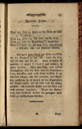 Bemerkte Fehler.