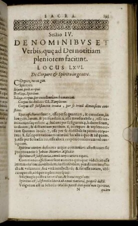 Sectio IV. Sacra