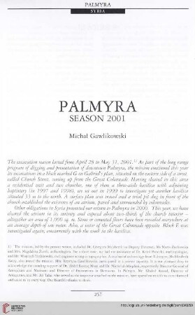 13: Palmyra : season 2001