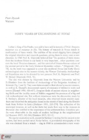 14: Forty years of excavations at Novae