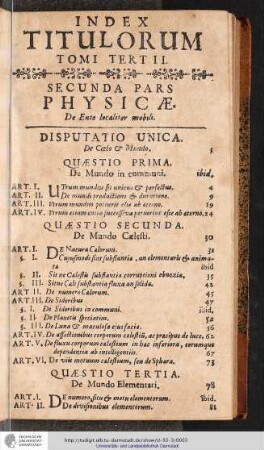 INDEX TITULORUM TOMI TERTII.