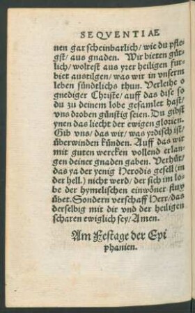 Am Festage der Epiphanien.