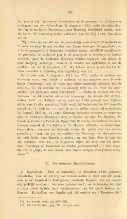 IX. Verschillende mededeelingen