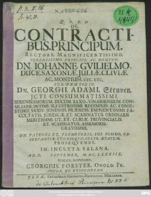 De. Contractibus. Principum.