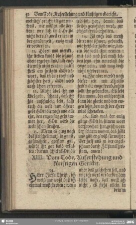 XIII. Vom Tode, Auferstehung und künftigen Gericht