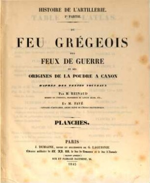Histoire de l'Artillerie, 1,[2]. Planches