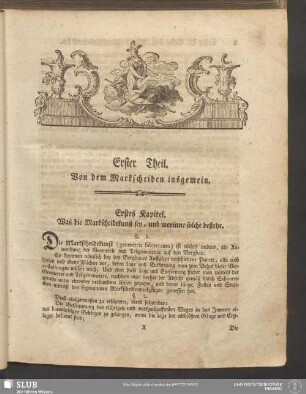 Erster Theil. Von dem Markscheiden insgemein