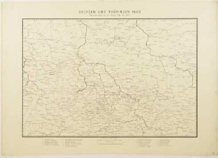 Landkarte zur historischen Entwicklung von Sachsen und Thüringen von 1746 bis 1858, aus dem Geographisch-historischen Atlas von Sachsen und Thüringen