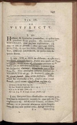 Tit IV. De Usufructu. - Tit. XI. De Militari Testamento.