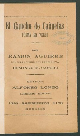 El gaucho de Cañuelas : poema en verso