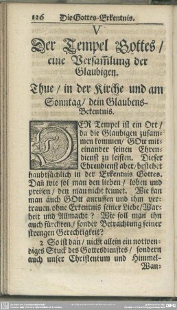 V Der Tempel Gottes, eine Versam[m]lung der Glaubigen