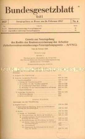 Rentenversicherungsgesetz vom 23. Februar 1957