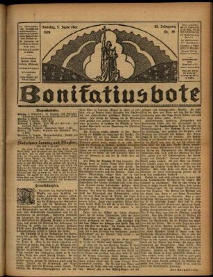 Erste Ausgabe vom Sonntag, den 05. September 1926.