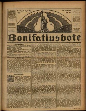 Erste Ausgabe vom Sonntag, den 05. September 1926.