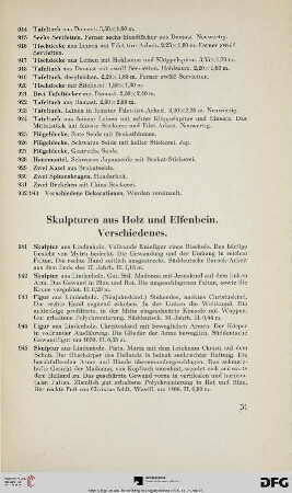 Skulpturen aus Holz und Elfenbein. Verschiedenes (Nr. 941-976)