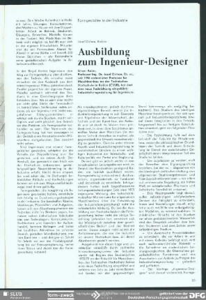 Ausbildung zum Ingenieur-Designer : Formgestalter in der Industrie