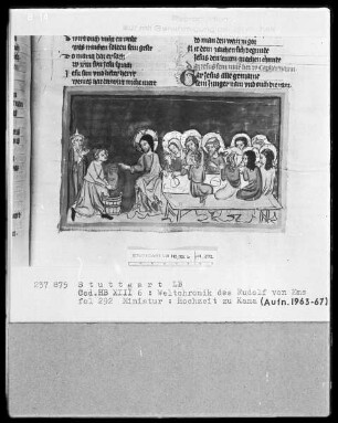 Weltchronik - Bruder Philipp — ---, Folio 256recto-342verso---, Folio 256recto-342versoHochzeit zu Kanaa, Folio 292recto