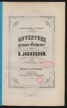 Ouverture für grosses Orchester ; op. 27