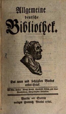 Allgemeine deutsche Bibliothek. 69. 1786