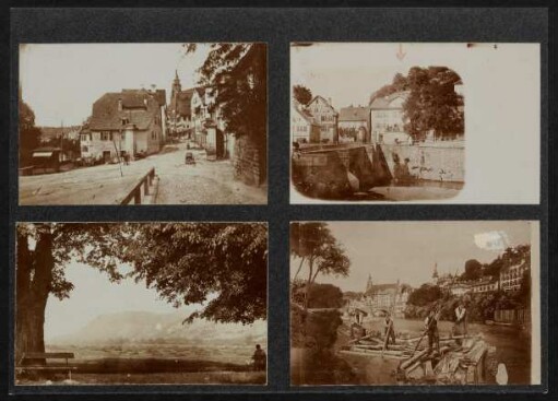 PA 6041-PA 6042, oben: Torhäusle mit alter Neckarbrücke und Neckartor mit Neckargasse und Stiftskirche. Beide Foto Sinner