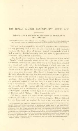 The Ibaloi igorot seventy-five years ago