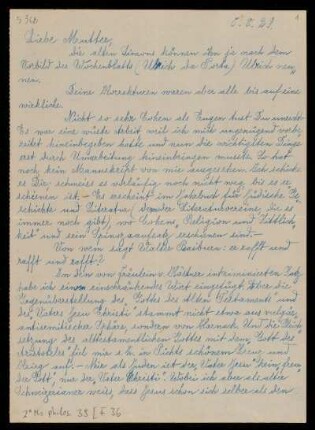 Brief von Franz Rosenzweig an Adele Rosenzweig
