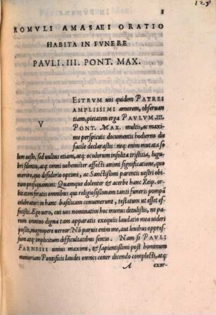 Oratio habita in funere Pauli III. Pont. Max.