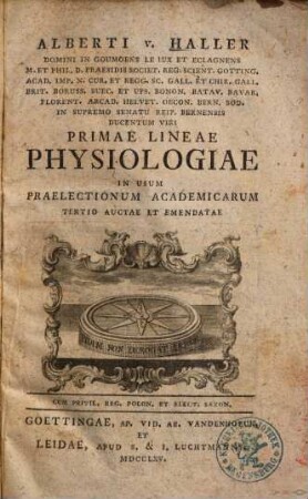 Alberti v. Haller Primae lineae physiologiae : in usum praelectionum academicarum