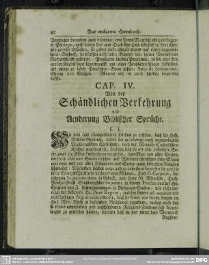 Cap. IV. Von der Schändlichen Verkehrung und Aenderung Biblischer Sprüche